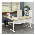 Office Desks & Workstations | Alera ALEWSL5959WB 59.05 in. x 59.05 in. x 29.53 in. L-Shaped Writing Desk - Beigewood/White image number 9