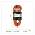 Office Electronics & Batteries | GoGreen Power GG-15200 100 ft. 15 Amps 12 AWG 3-Outlet Heavy Duty Extension Cord - Orange image number 1