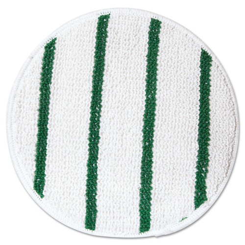 Carpet Cleaners | Rubbermaid Commercial FGP26700WH00 Low Profile Scrub-Strip 17 in. Diameter Carpet Bonnet - White/Green image number 0