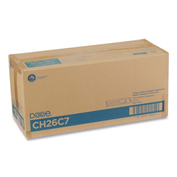 Dixie Heavyweight Polystyrene Plastic Fork/Knife/Teaspoon - White (250/Carton)