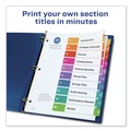 Office Jansan | Avery 11135 Ready Index 11 in. x 8.5 in. 10-Tab 1 to 10 Customizable TOC Multicolor Tab Dividers - White/Traditional Color Tabs (1-Set) image number 3