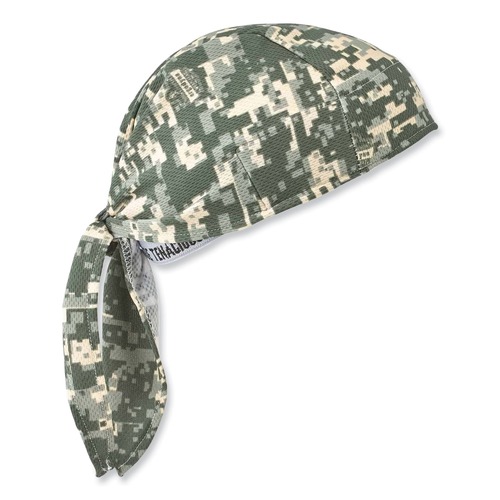 Cooling Gear | Ergodyne 12478 Chill-Its 6615 One Size Fits Most High-Performance Bandana Doo Rag with Terry Cloth Sweatband - Camo image number 0