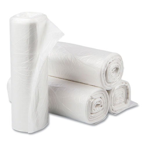 Trash Bags | Inteplast Group EC242406N 10 gal. 24 in. x 24 in. 6 microns High-Density Commercial Can Liners - Natural (1000/Carton) image number 0