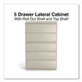  | Alera 25512 42 in. x 18.63 in. x 67.63 in. 5 Legal/Letter/A4/A5 Size Lateral File Drawers - Putty image number 4