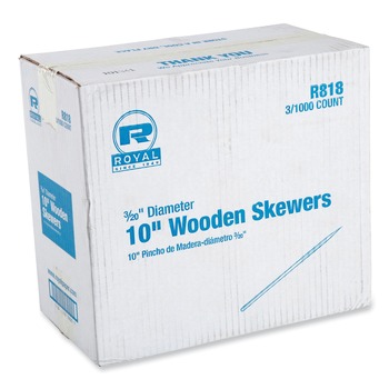 AmerCareRoyal 10 in. Wooden Skewers - Natural (3000/Carton)
