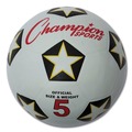 Toys | Champion Sports SRB5 No. 5 Size Rubber Sports Ball For Soccer - White/Black image number 0