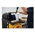 Cleaning Carts | Rubbermaid Commercial FG9T7500BLA High-Security Healthcare Cleaning Cart - Black image number 4