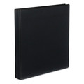 Office Jansan | Universal UNV20741 11 in. x 8.5 in. 1 in. Capacity 3 Rings Slant D-Ring View Binder - Black image number 0