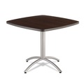 Iceberg 65614 CafeWorks 36 in. x 36 in. x 30 in. Square Cafe Table - Walnut/Silver image number 0