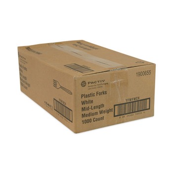 Pactiv Corp. YFWFWCH Fieldware Mediumweight Fork Cutlery - White (1,000/Carton)