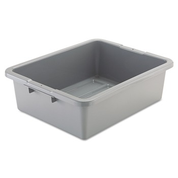 Rubbermaid Commercial FG335100GRAY 7.13-Gallon 21.5 in. x 17.13 in. x 7 in. Bus/Utility Box - Gray