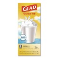 Office Jansan | Glad 78812 OdorShield 8 in. x 18 in. 4 Gallon Tie-Flap Quick-Tie Small Trash Bags - White Febreze Fresh Clean Scent (156/Carton) image number 2