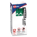 Office Jansan | Avery 08885 Broad Chisel Tip Large Desk-Style MARKS A LOT Permanent Marker - Green (1-Dozen) image number 0