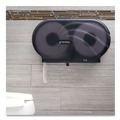 Office Jansan | San Jamar R4090TBK 9 in. Roll 19 in. x 5.25 in. x 12 in. JBT Twin Toilet Oceans Tissue Dispenser - Transparent Black Pearl image number 4