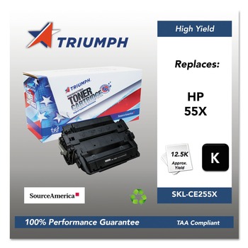 Triumph 751000NSH1098 Remanufactured CE255X (55X) 12,500 Page-Yield High-Yield Toner - Black