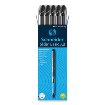 Schneider Slider Basic Extra-Bold 1.4 millimeter Stick Ballpoint Pen - Black Ink/Barrel (10/Box)