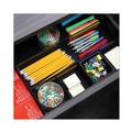 Office Jansan | Universal UNV20021 15 in. x 11.88 in. x 2.5 in. 6 Compartments Metal Mesh Drawer Organizer - Black image number 7