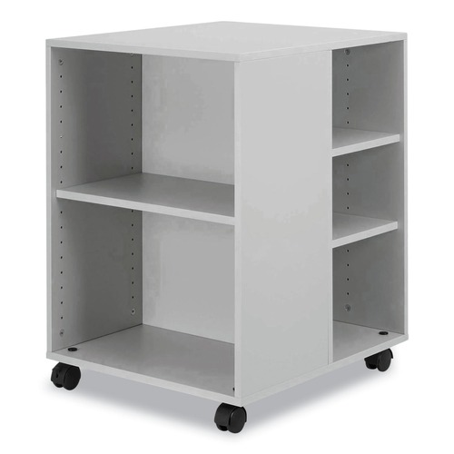 Utility Carts | Durable 311310 20.79 in. x 23.31 in. x 29.45 in. 6 Shelves Wood Flexible Multi-Functional Cart for Office Storage - Gray image number 0