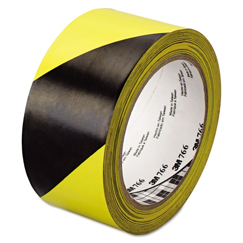 Safety Equipment | 3M 766 2 in. x 36 yds 766 Hazard Marking Vinyl Tape - Black/Yellow (1-Roll) image number 0