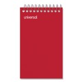 Office Jansan | Universal UNV20435 3 in. x 5 in. Wirebound Narrow Rule Memo Pad with Coil-Lock Wire Binding - Orange Cover (12/Pack) image number 1