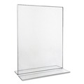 Office Jansan | Universal UNV76864 2-Sided T-Style 8-1/2 in. x 11 in. Freestanding Frames - Clear (2/Pack) image number 0