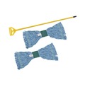 Bulk Savings Pricing 2 | Boardwalk BWK400MBC 60 in. Metal/Polypropylene Handle Cotton/Rayon/Synthetic Head Looped End Mop Kit - Medium, Blue/Yellow (1-Kit) image number 0