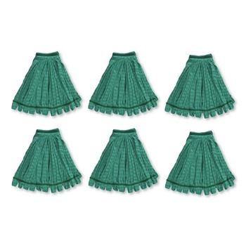 Rubbermaid Commercial 5 in. Green Headband Microfiber Tube Mop - Medium Green (6/Carton)