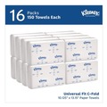Cleaning & Janitorial Supplies | Kleenex 01500 10.13 in. x 13.15 in. 1-Ply C-Fold Paper Towels - White (2400/Carton) image number 3