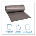 Trash Bags | Boardwalk H6639SGKR01 33 in. x 39 in. 33 gal. 1.1 mil Low-Density Can Liners - Gray (100/Carton) image number 3