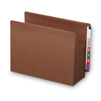 Smead 7 in. Expansion Heavy-Duty Redrope End Tab Tuff Pockets - Letter, Redrope (5/Box)