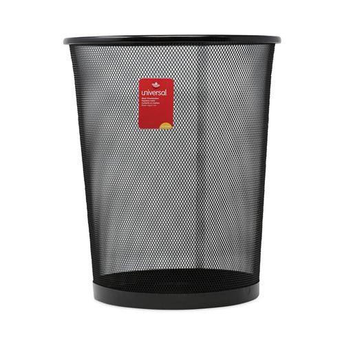 Trash Cans | Universal UNV20008 18-Quart Steel Mesh Wastebasket - Black image number 0
