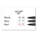 Office Jansan | uni-ball 1947088 Fine 0.5 mm Retractable 307 Gel Pen - Blue Ink, Black Barrel (1 Dozen) image number 5