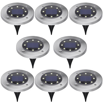 Black & Decker (8/Pack) Outdoor Solar-Powered Disk Light