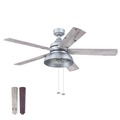 Ceiling Fans | Prominence Home 51660-45 52 in. Brightondale Industrial Style Indoor Outdoor LED Ceiling Fan with Light - Galvanized image number 0