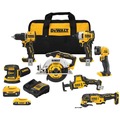 Combo Kits | Factory Reconditioned Dewalt DCK700D1P1R 20V MAX XR Brushless Lithium-Ion Cordless 7-Tool Combo Kit (5 Ah/2 Ah) image number 0