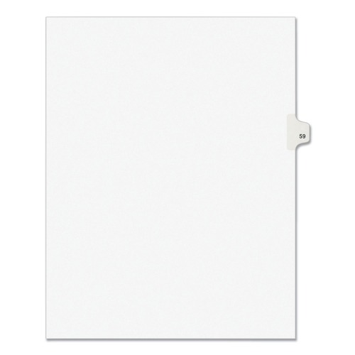 Customer Appreciation Sale - Save up to $60 off | Avery 01059 11 in. x 8.5 in. 10-Tab 59 Tab Titles Avery Style Preprinted Legal Exhibit Side Tab Index Dividers - White (25-Piece/Pack) image number 0