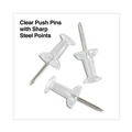 Office Jansan | Universal UNV31306 3/8 in. Plastic Push Pins - Clear (400/Pack) image number 2
