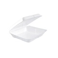 Food Trays, Containers, and Lids | Dart 80HT1R 7.5 in. x 8 in. x 2.2 in. Foam Hinged Lid Containers - White (200/Carton) image number 2
