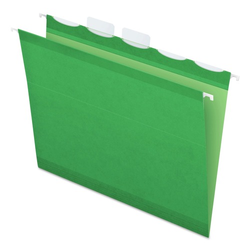 File Folders | Pendaflex 42626 Ready-Tab 1/5 Cut Tab Letter Size Colored Reinforced Hanging Folders - Bright Green (25/Box) image number 0