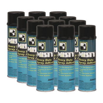 LIQUID COMPOUNDS | Misty 1002035 12 oz. Dries Clear Heavy-Duty Adhesive Spray (12/Carton)