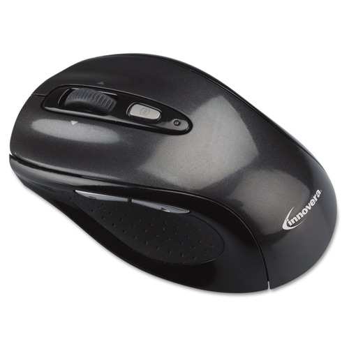 Innovera IVR61025 Wireless 2.4 GHz Frequency 32 ft. Range Optical Mouse with Micro USB - Gray/Black image number 0