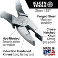 Pliers | Klein Tools HD213-9NE NE-Type Side Cutter Pliers, 9 1/4 in Length, 23/32 in Cut, Plastic-Dipped Handle image number 1