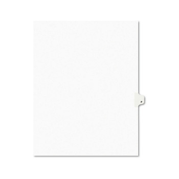 Avery 11 x 8.5 Preprinted Legal Exhibit P 26-Tab Index Dividers - White (25/Pack)