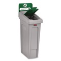 Bulk Savings Pricing 3 | Rubbermaid Commercial 2185051 Slim Jim Recycling Station Kit 1-Stream Compost 23 gal Plastic Green/Gray image number 2