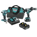 Combo Kits | Makita XT288TBL1850B 18V LXT Brushless 1/2 in. Cordless Hammer Drill Driver and 4-Speed Impact Driver Combo Kit with 3 Lithium-Ion Batteries Bundle (5 Ah) image number 0
