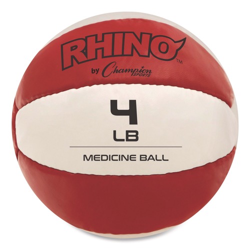 Toys | Champion Sports MB4 4 lbs. Rhino Leather Medicine Ball - Red/White image number 0