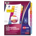 Office Jansan | Avery 11133 Ready Index 11 in. x 8.5 in. 8-Tab 1 to 8 Customizable TOC Multicolor Tab Dividers - White/Traditional Color Tabs (1-Set) image number 0