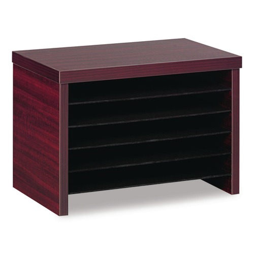 Office Jansan | Alera ALEVA316012MY Valencia Series 15.75 in. x 9.88 in. x 10.88 in. Under Counter Organizer Shelf - Mahogany image number 0