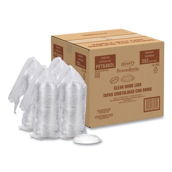 Dart PET64BDL PresentaBowls 7.2 in. PET Dome Lid (252/Carton)