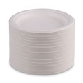 Food Service | Boardwalk PL-06BW 6 in. Diameter Bagasse Dinnerware Plate - White (1000/Carton) image number 2